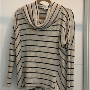 Cream & Black Cowl Neck Sweater